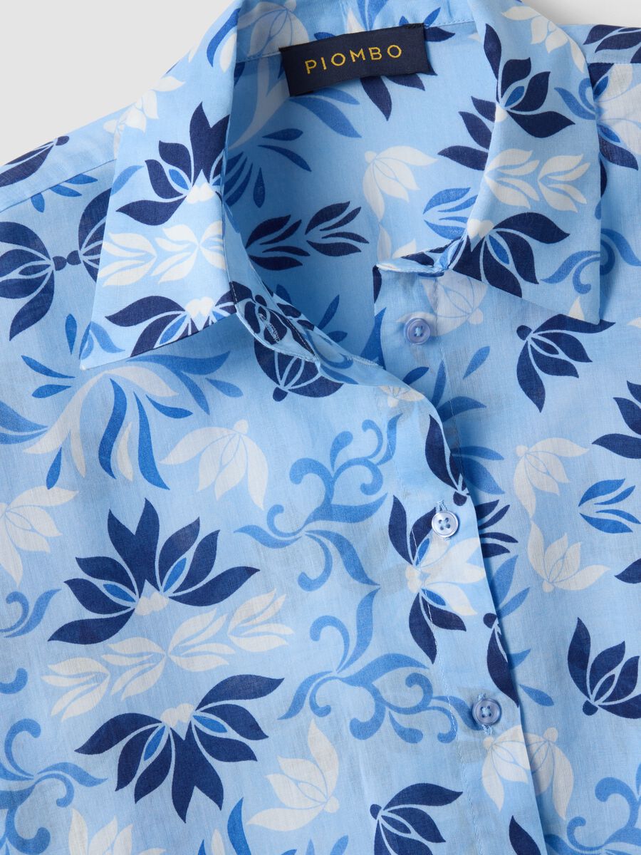 Light Blue Short-Sleeve Pure Cotton Shirt_1