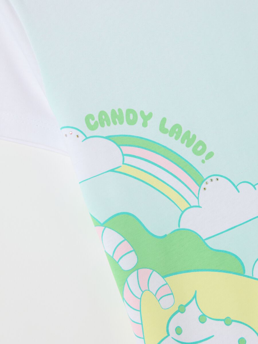 Girls’ white regular-fit T-shirt in 100% cotton with unicorn print_2