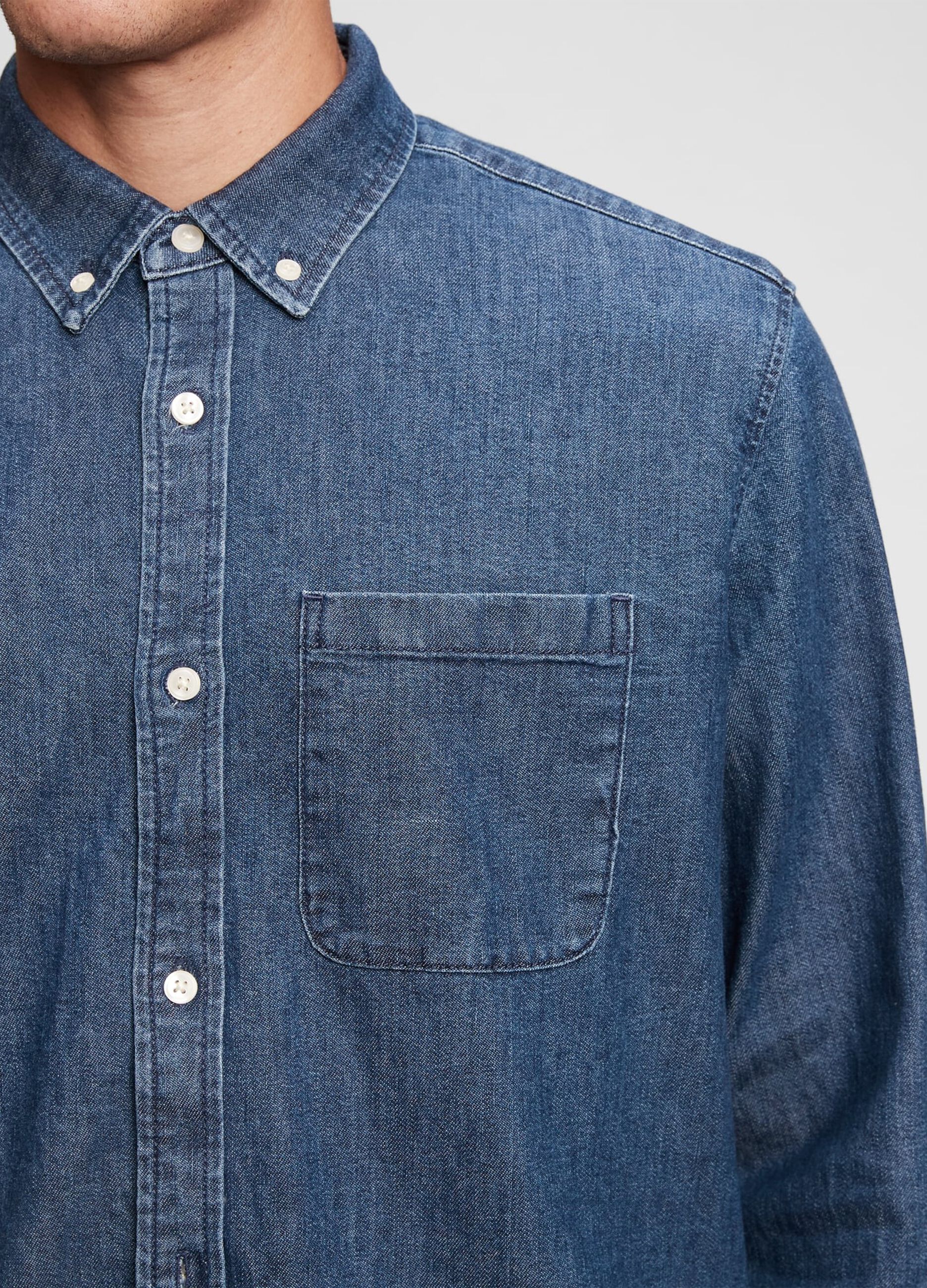 Camicia in denim con tasca