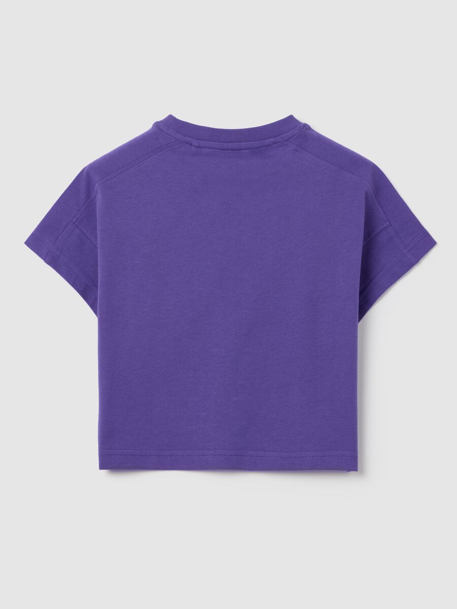 T-shirt da ragazza in puro cotone viola regular fit_4