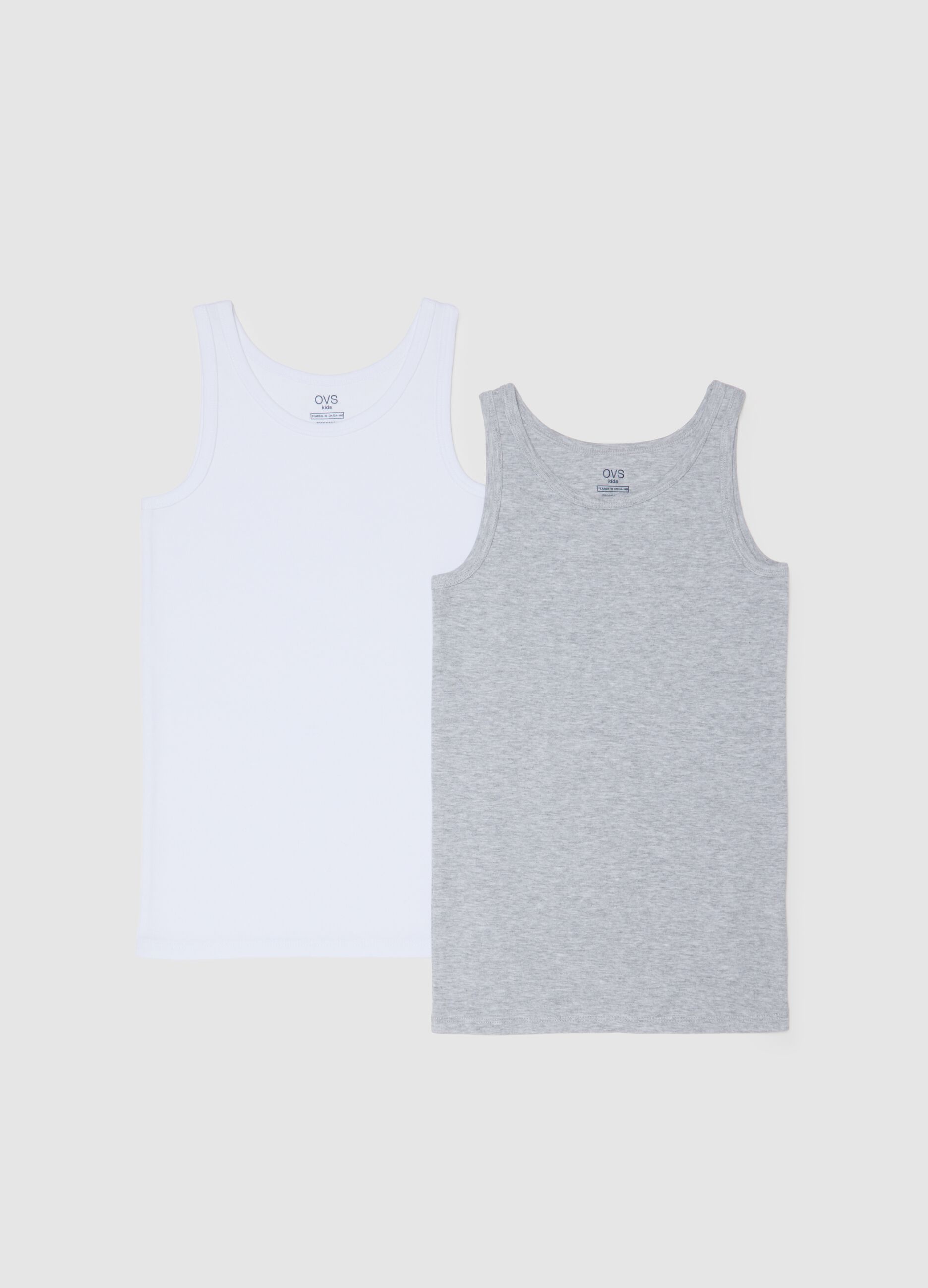 Multicolour regular fit kids' cotton tank tops bipack set
