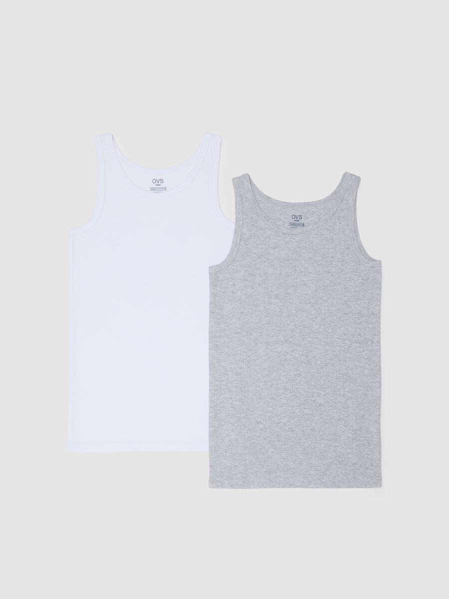 Multicolour regular fit kids' cotton tank tops bipack set_0