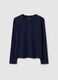 Men's long sleeve blue T-shirt in pure cotton regular fit_0