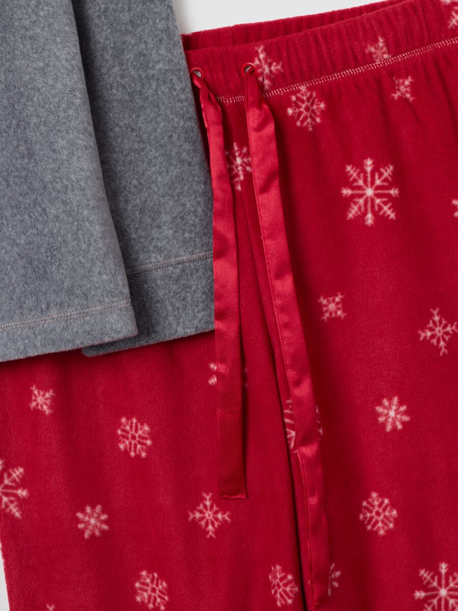 Grey and red regular fit pyjama_5