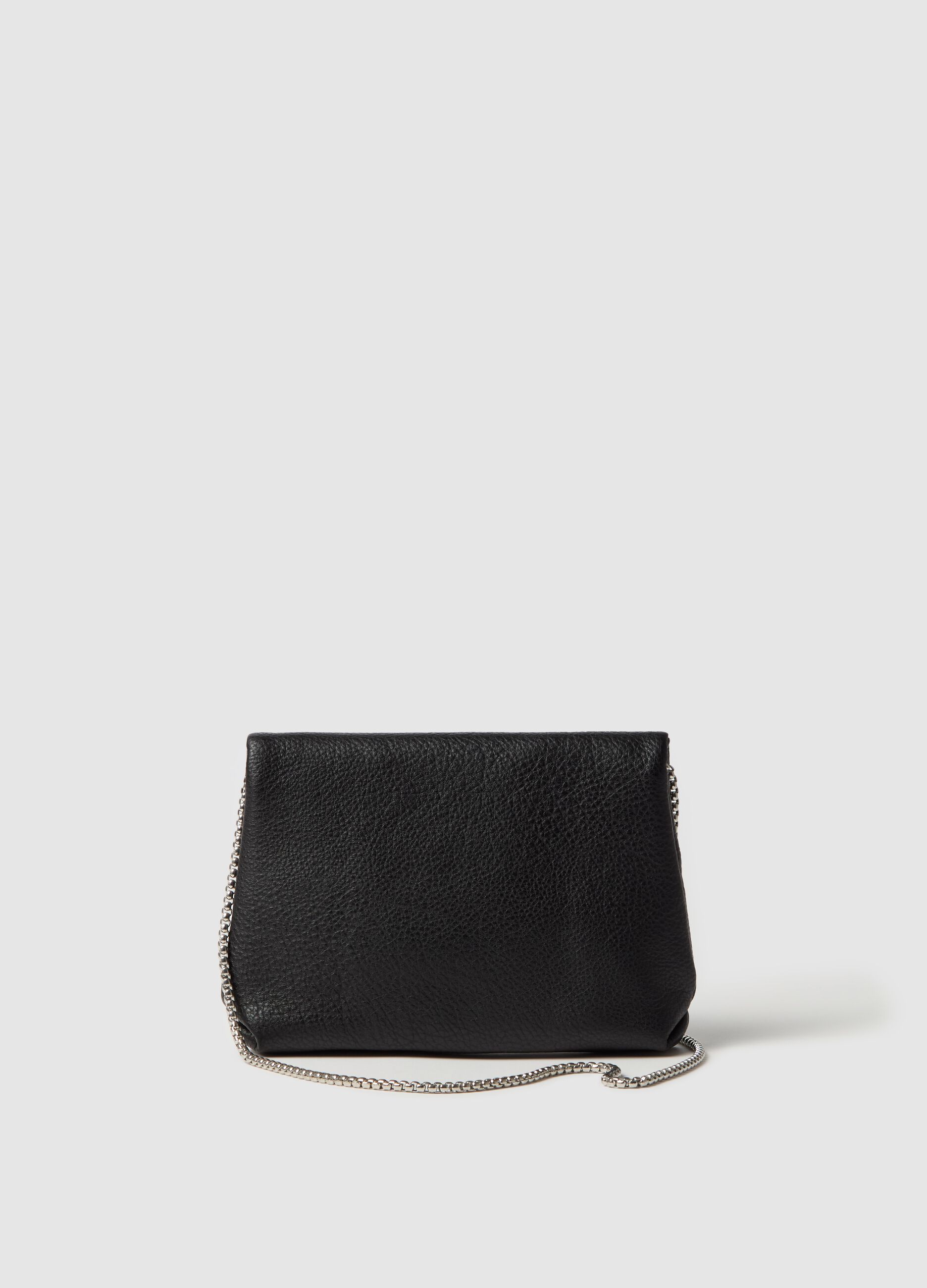 Metallic-effect bag with shoulder strap