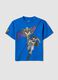 Children's oversized blue pure cotton t-shirt with Sonic print_0