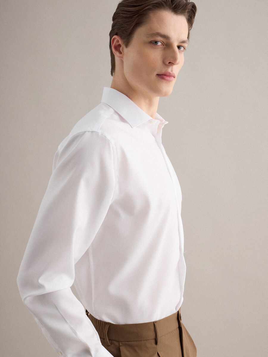 White pure cotton regular fit shirt_3
