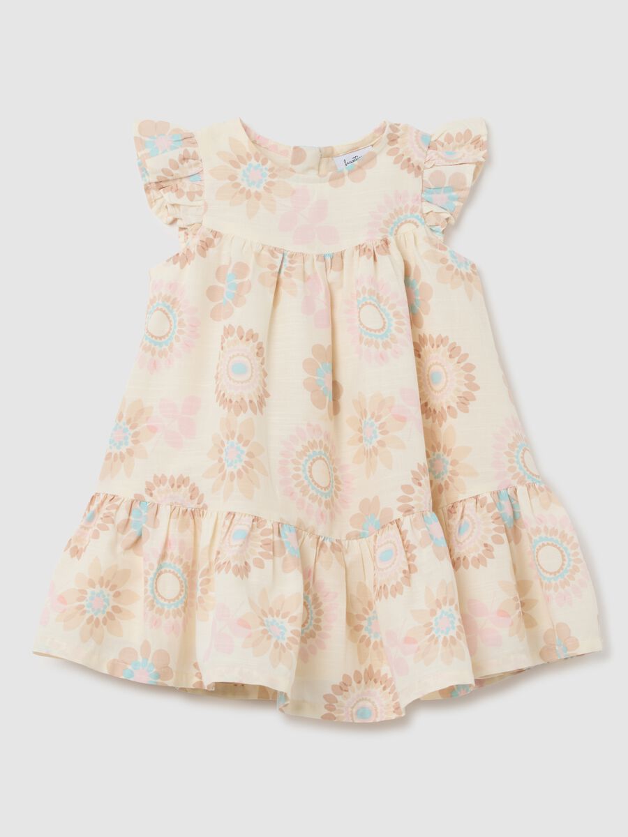 Girls' multicolour cotton blend dress with regular fit and pattern_0