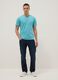 Light blue pure cotton V-neck t-shirt regular fit_1