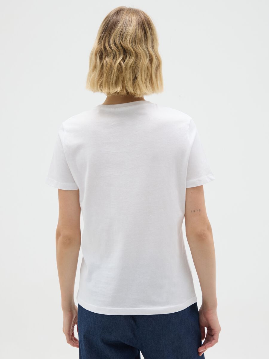 White pure cotton regular fit T-shirt_3