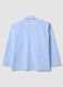 Blue striped pure cotton poplin shirt with V-neck_2