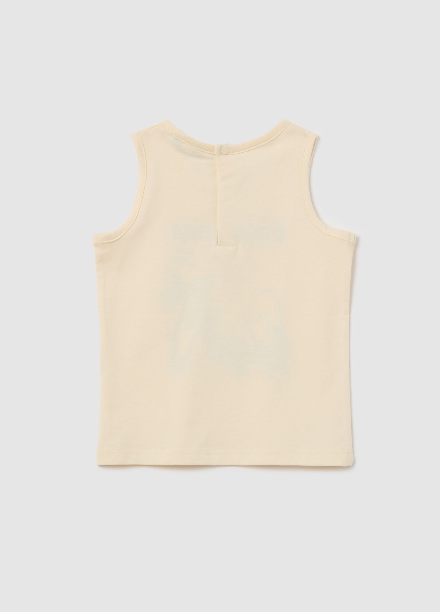 Cotton racerback vest with print