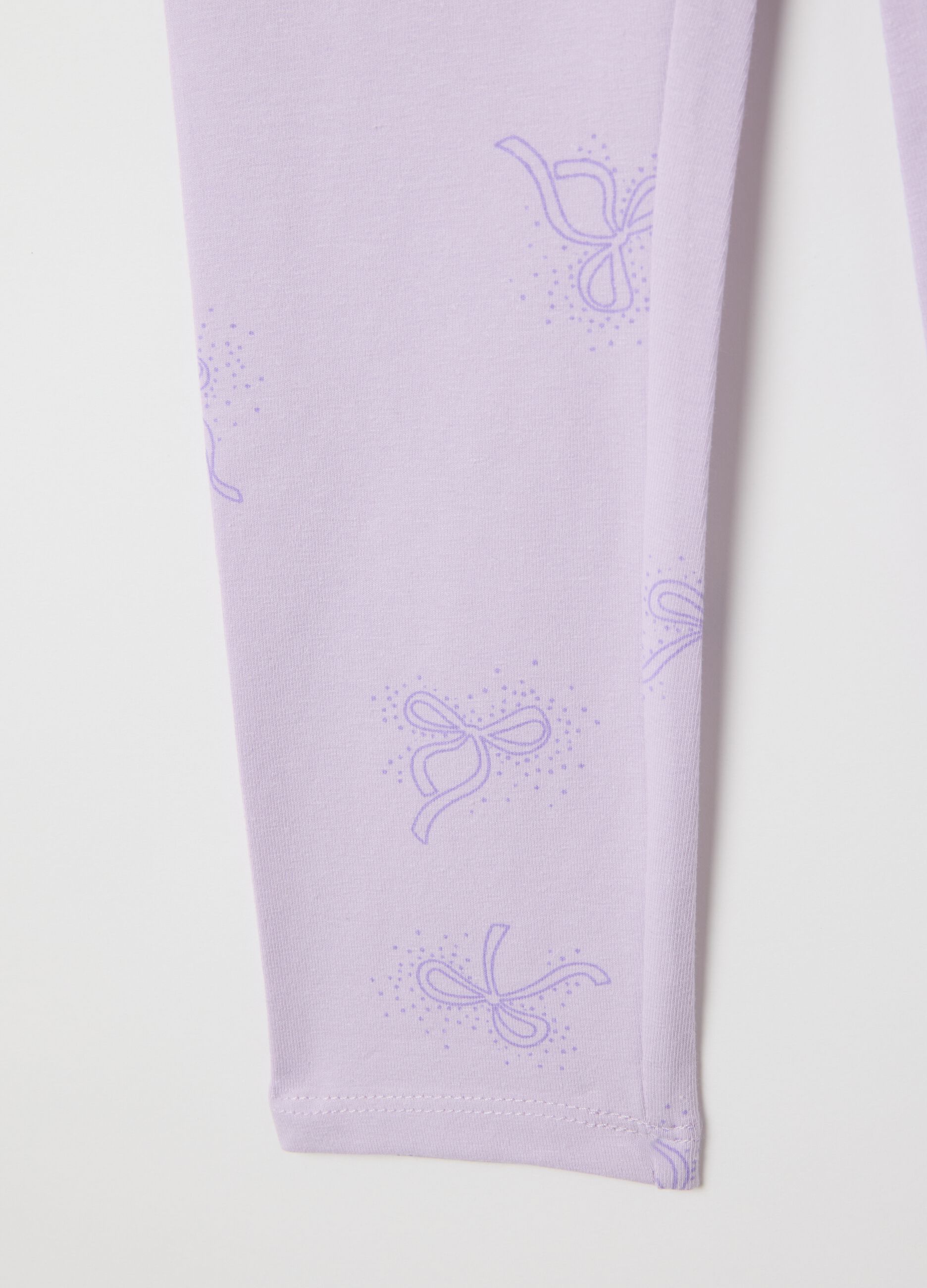 Girls' Purple Stretch Cotton Leggings