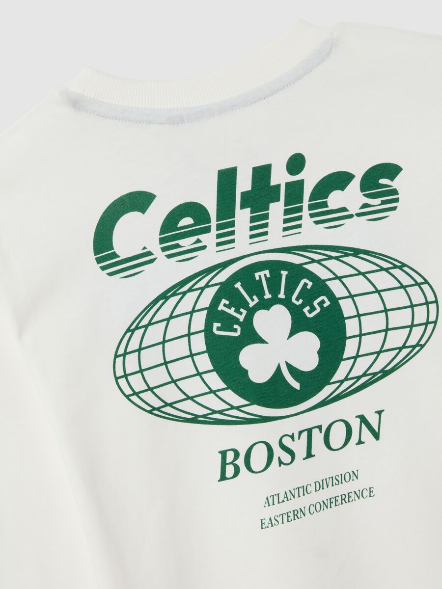 Maglietta da bambino in puro cotone bianca con logo Celtics_3