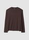 Maglia marrone scuro in viscosa elasticizzata regular fit_0