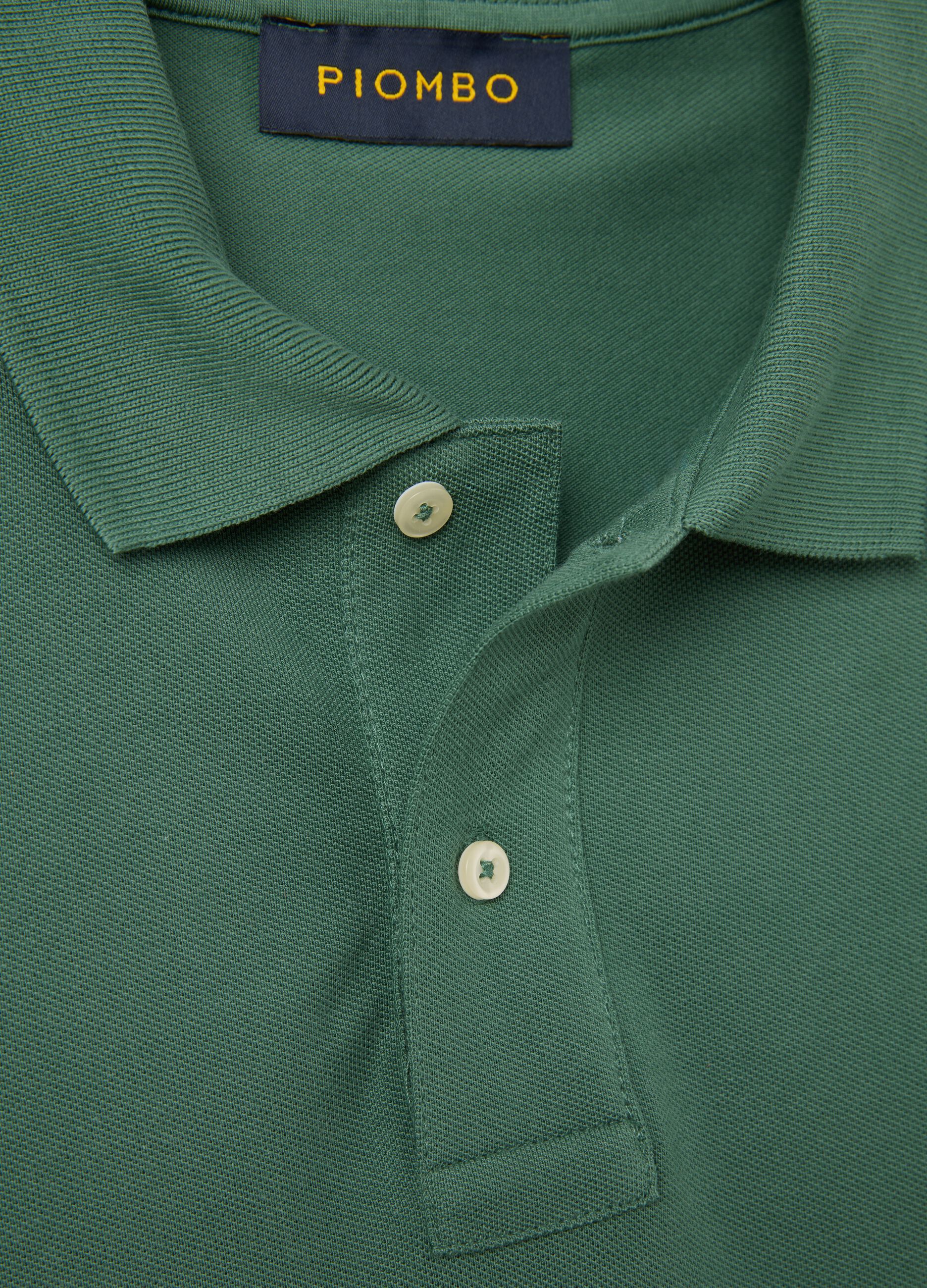 Polo da uomo in puro cotone Supima verde regular fit
