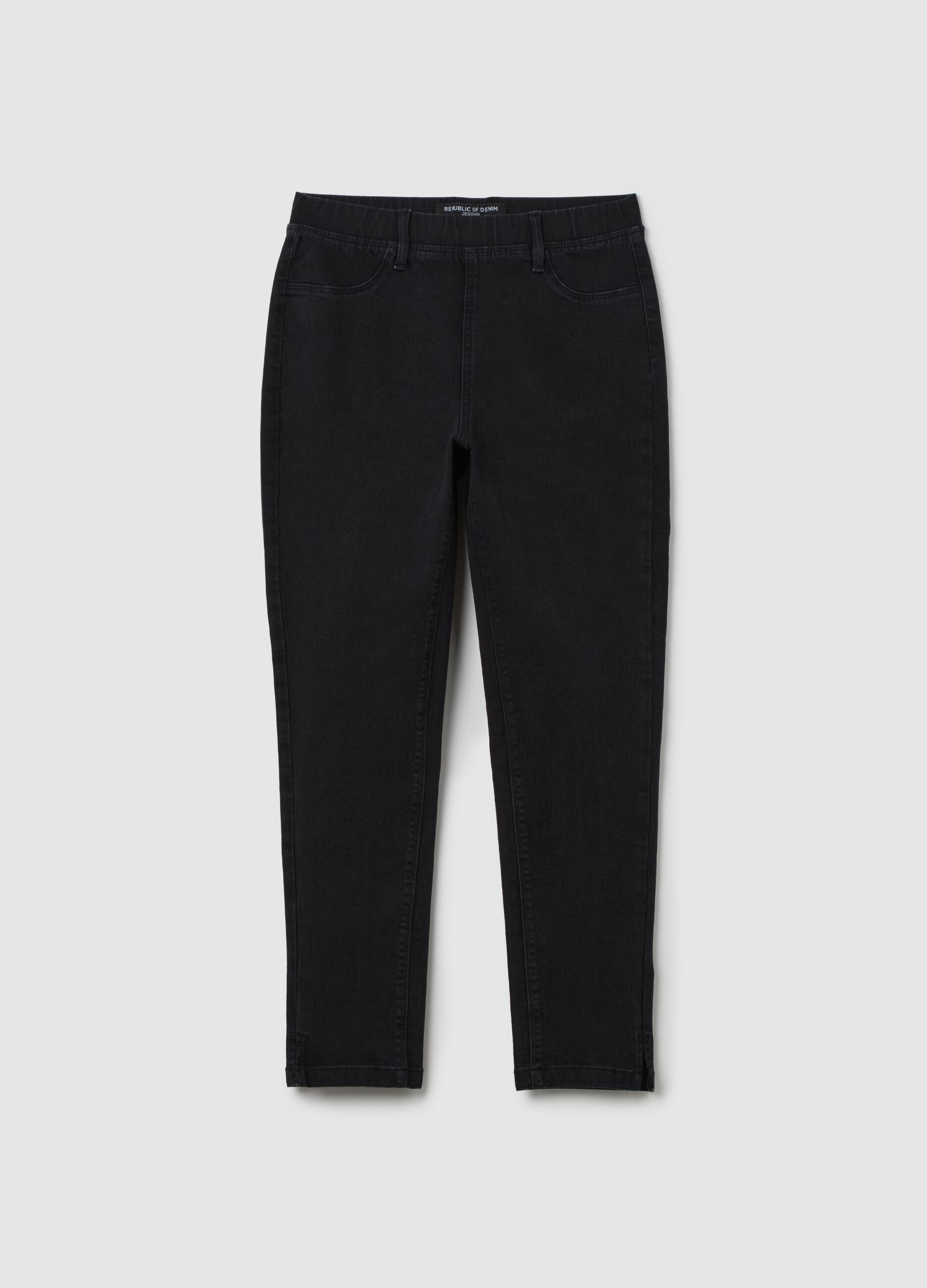 Jeans da donna in misto cotone nero skinny fit