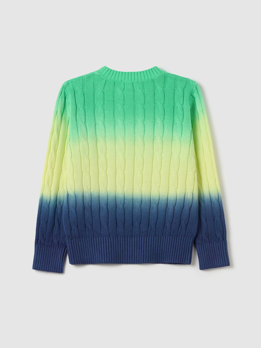 Dip-dye pullover with cable-knit design_4