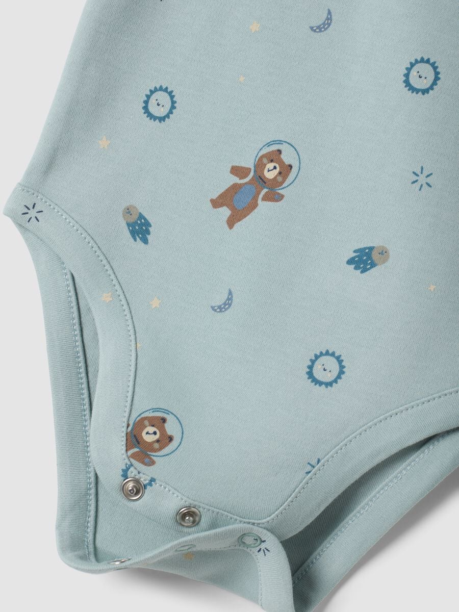 3-pack organic cotton baby bodysuits in aqua blue, navy and ivory, crew neck_2