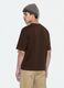 Brown pure cotton T-shirt with chest pocket, boxy fit_2