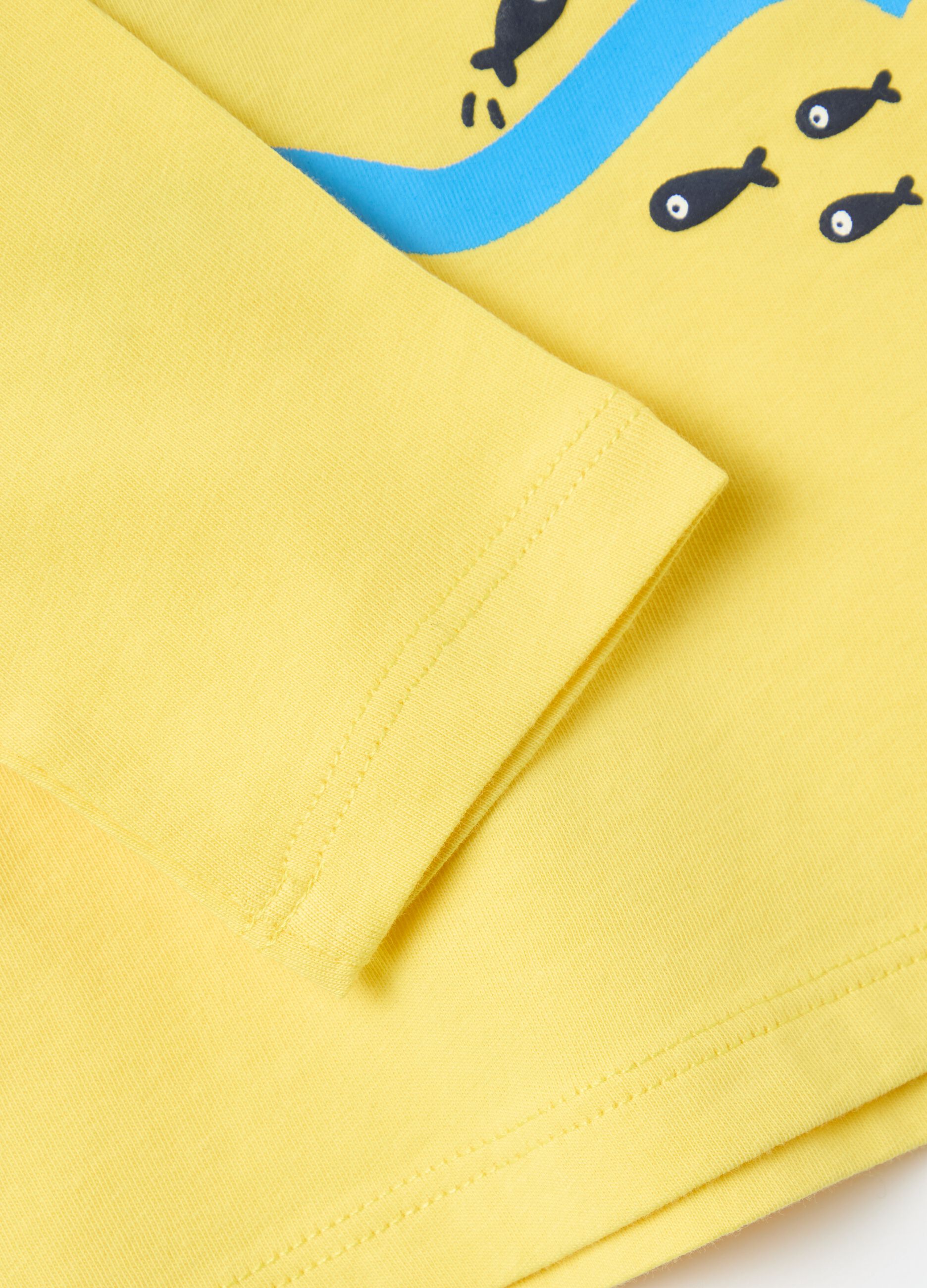 T-shirt maniche lunghe in cotone con stampa 