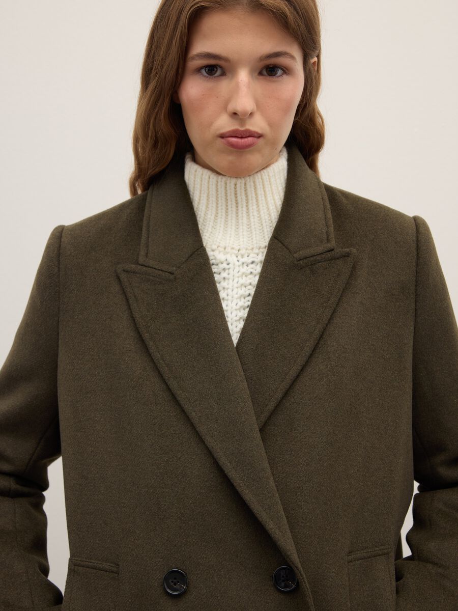 Cappotto doppiopetto verdescuro regular fit_0
