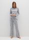 Grey cotton blend long pyjamas regular fit_0