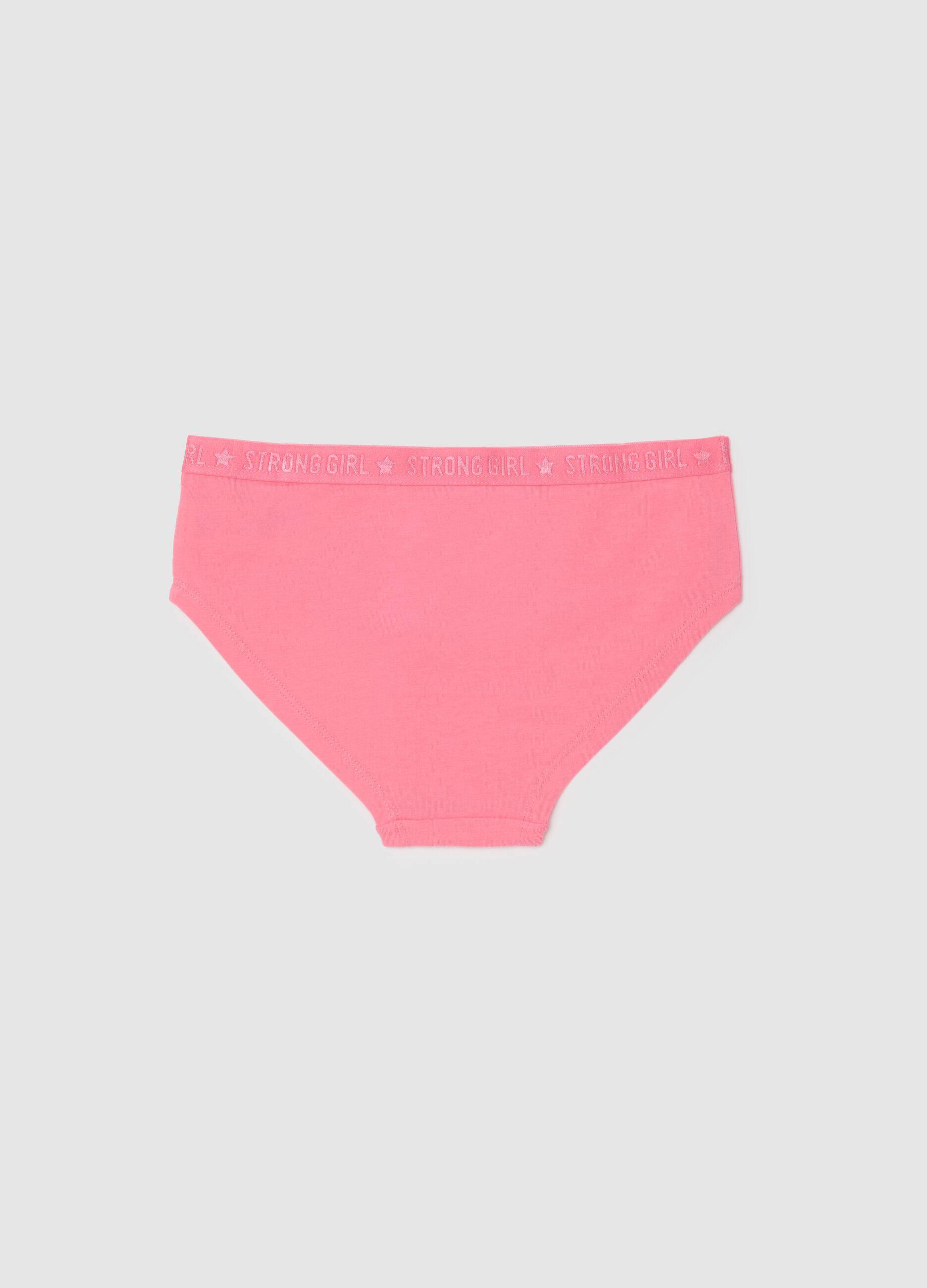 Girls' Stretch Cotton Panties in Pink
