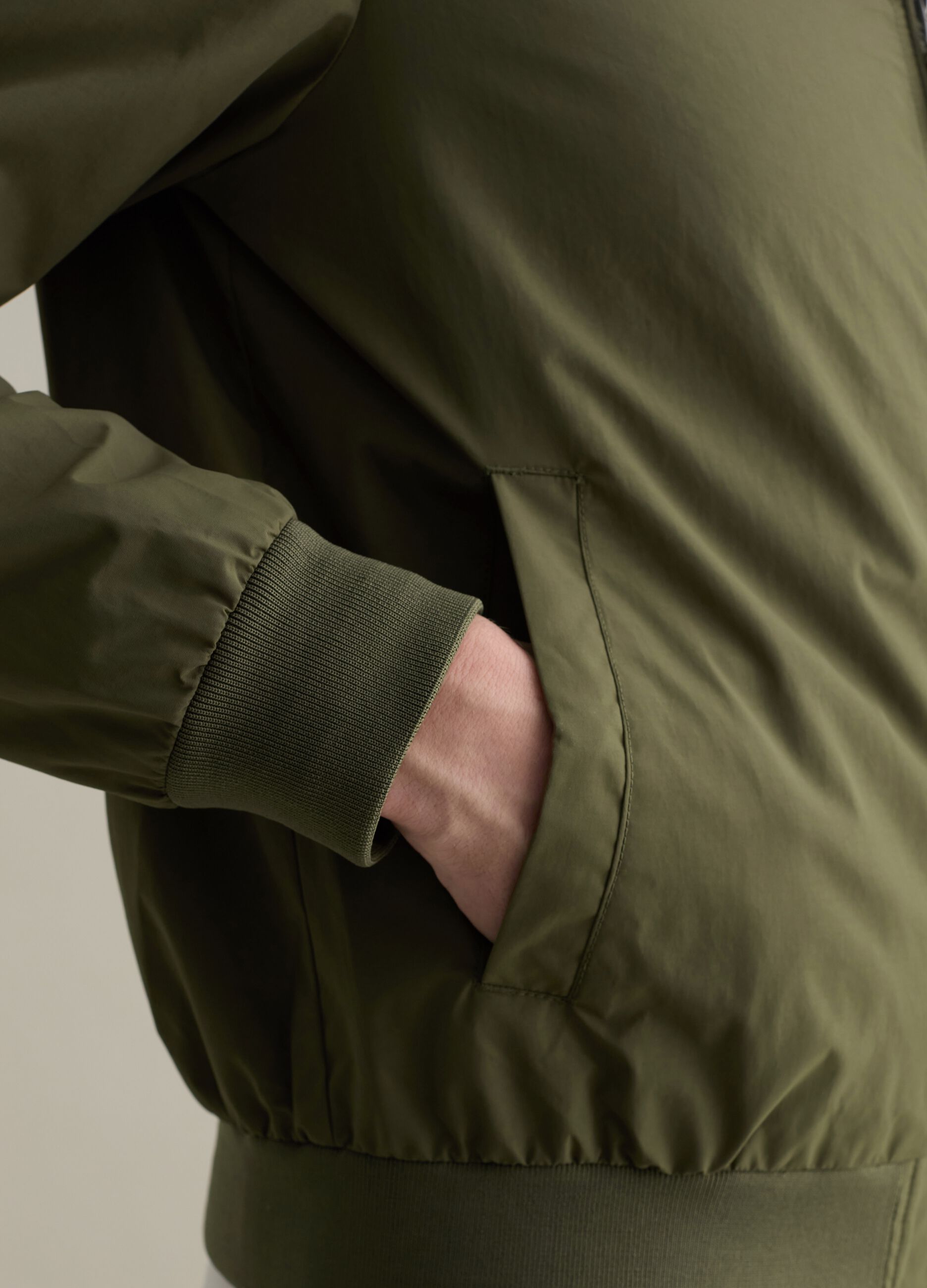 Full-zip bomber jacket with high neck