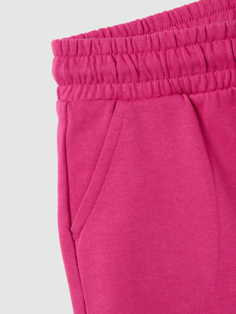 Girls' pink pure cotton shorts regular fit_3