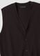 Brown pure merino wool V-neck gilet_1