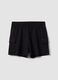 Girls' black cotton blend cargo shorts relaxed fit_3
