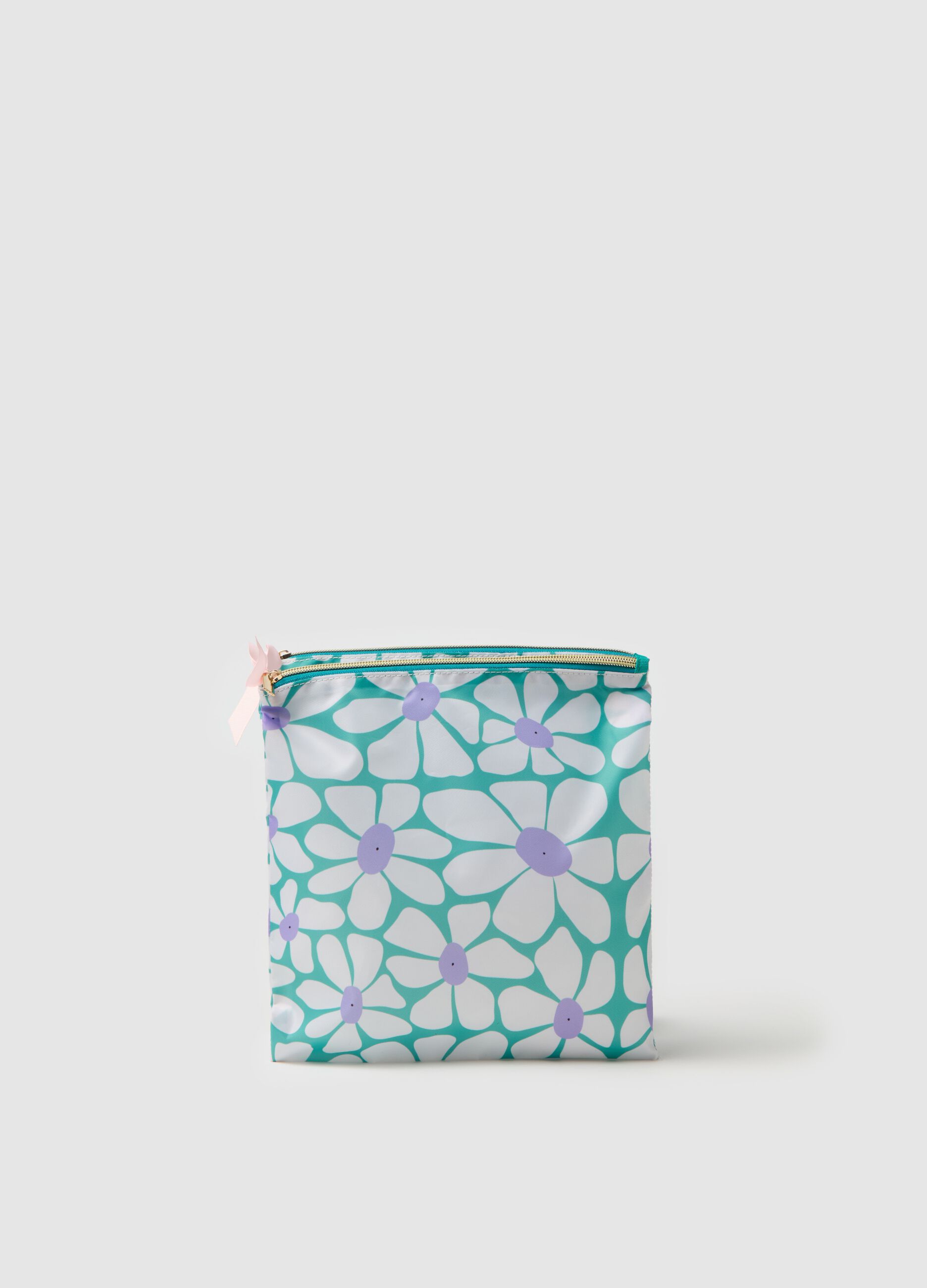 Travel clutch with floral print