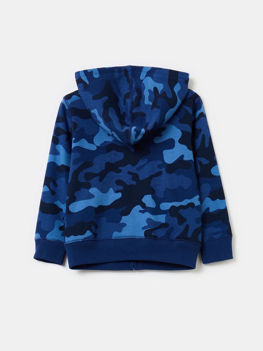 Full-zip camouflage sweatshirt with hood_1
