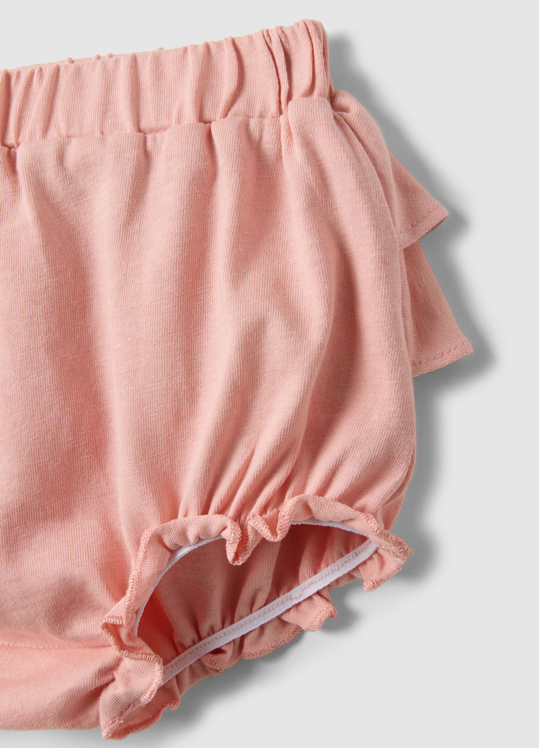 Pink organic cotton set with top and bloomers