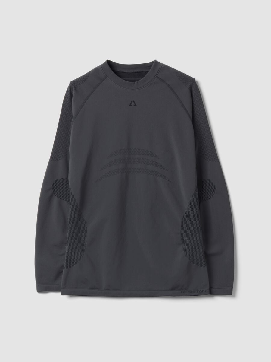 Grey thermal T-shirt in 2-way stretch fabric ALTAVIA RUNNING_0