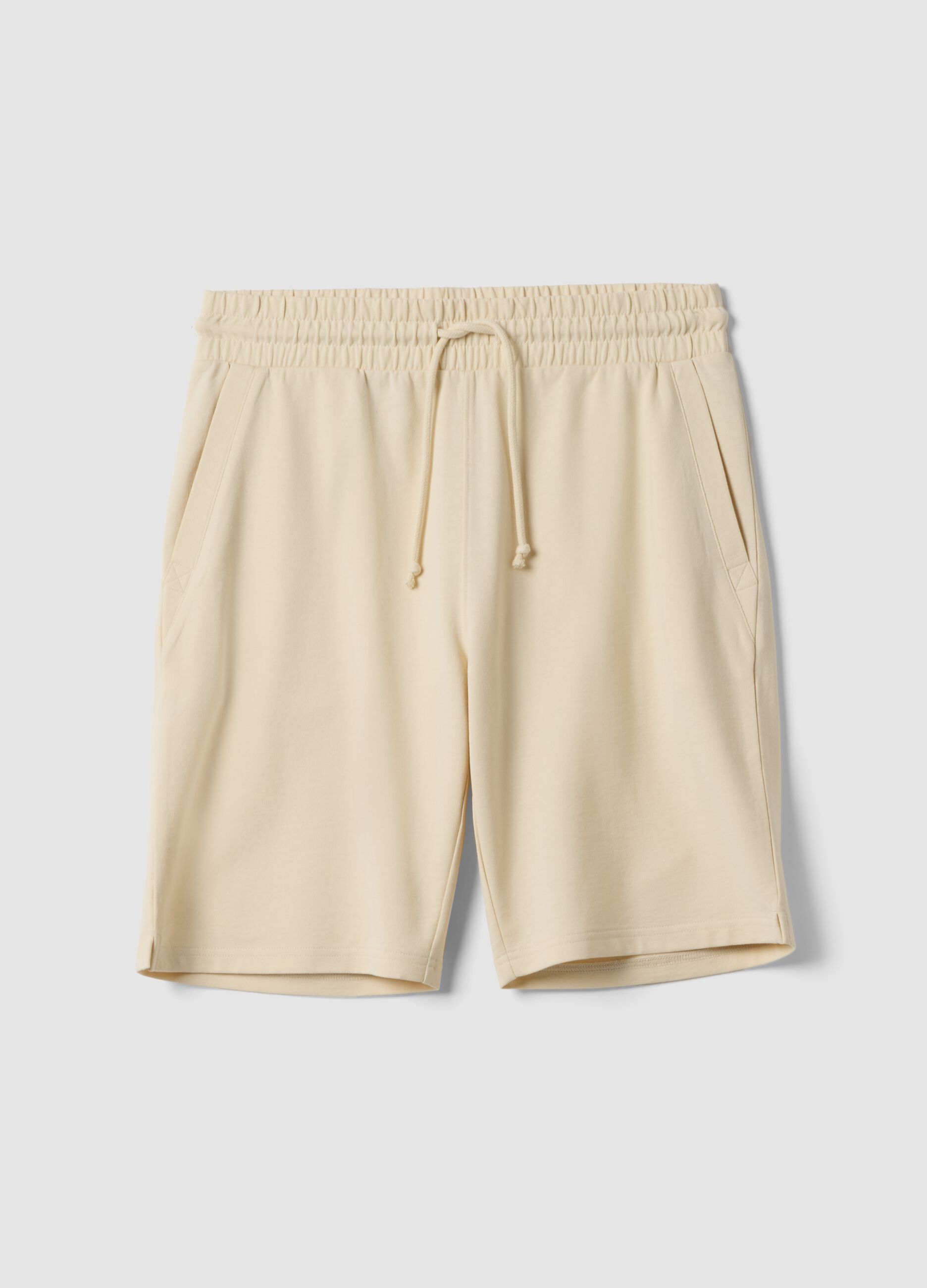 Bermuda in misto cotone beige regular fit