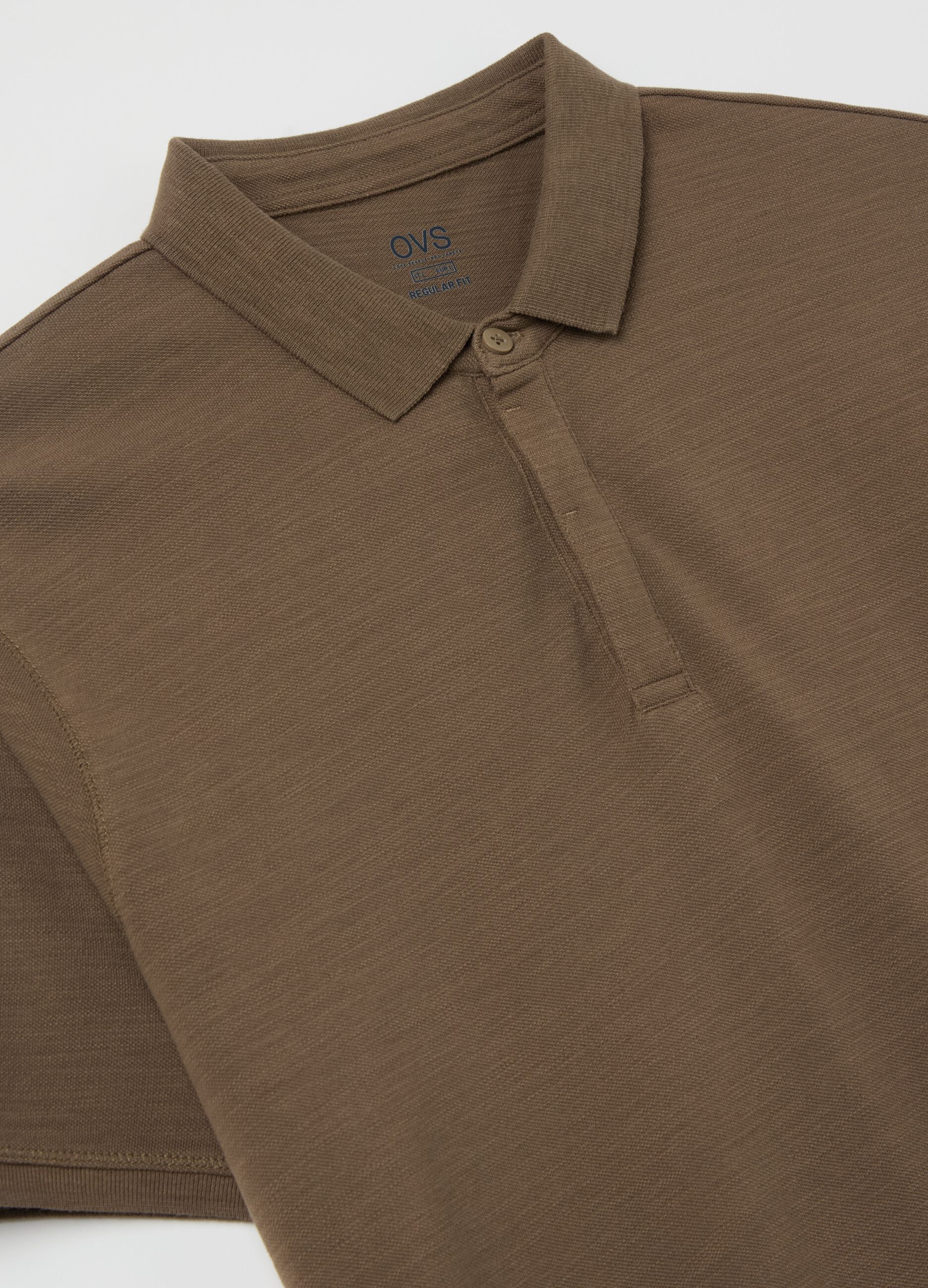 Brown pure cotton polo by Ovs