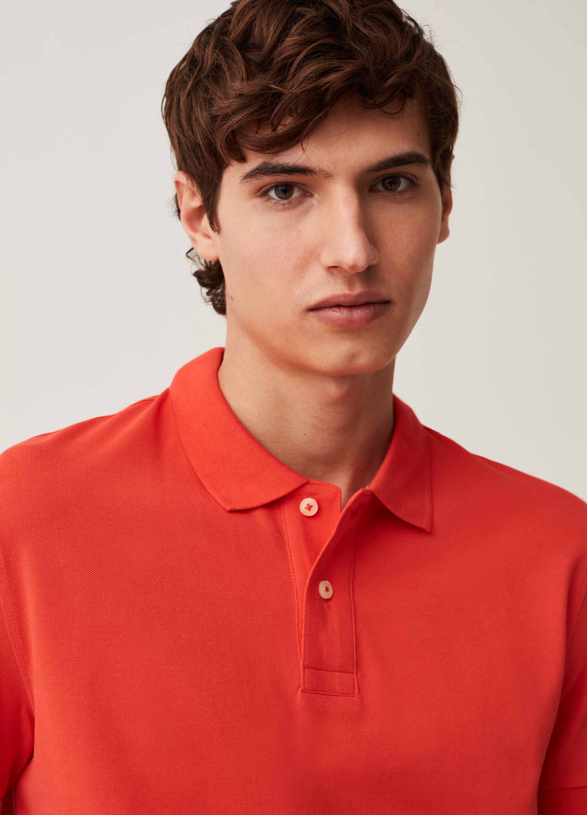 Organic cotton pique polo shirt