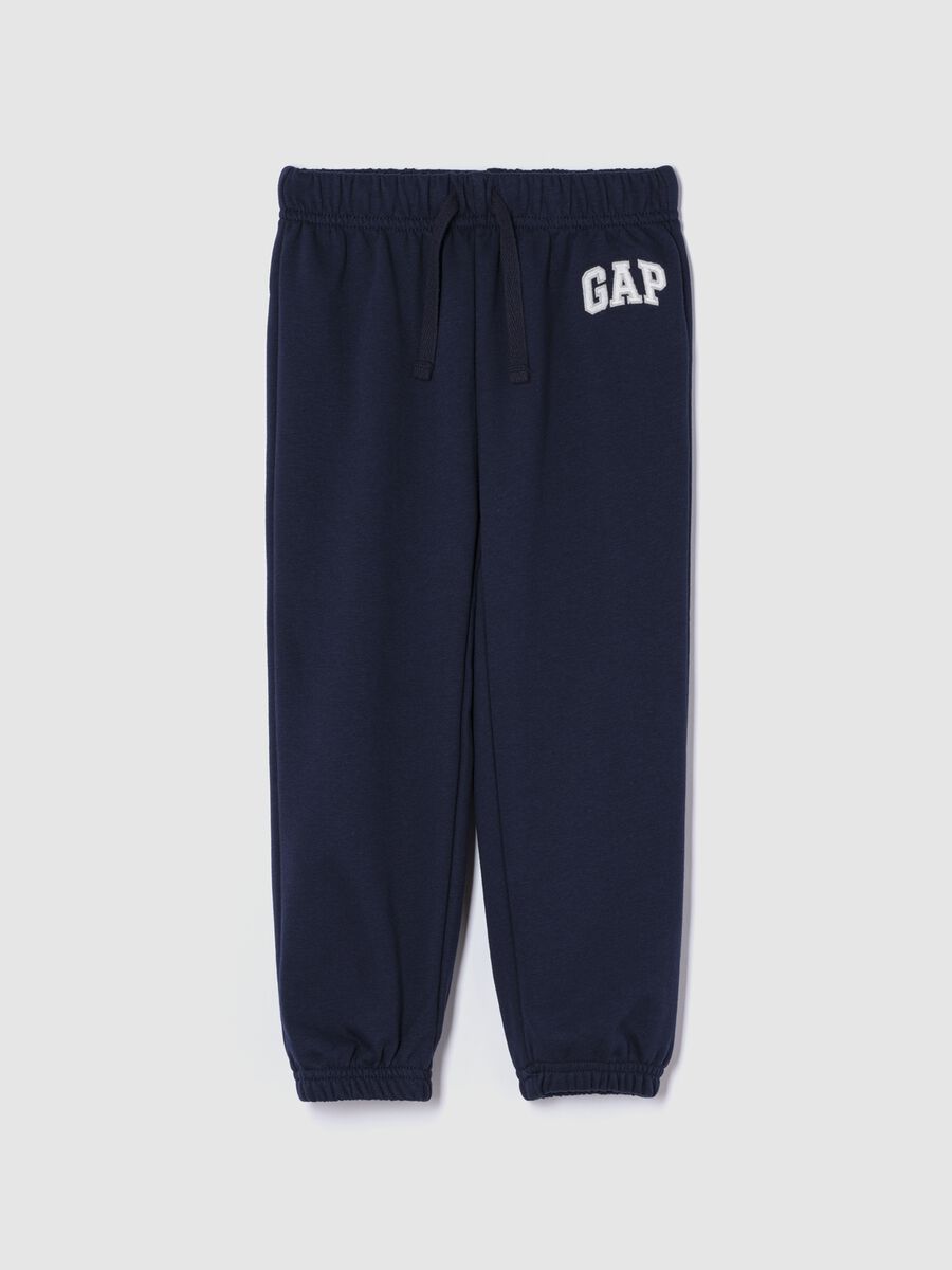 Pantaloni in misto cotone con logo_0