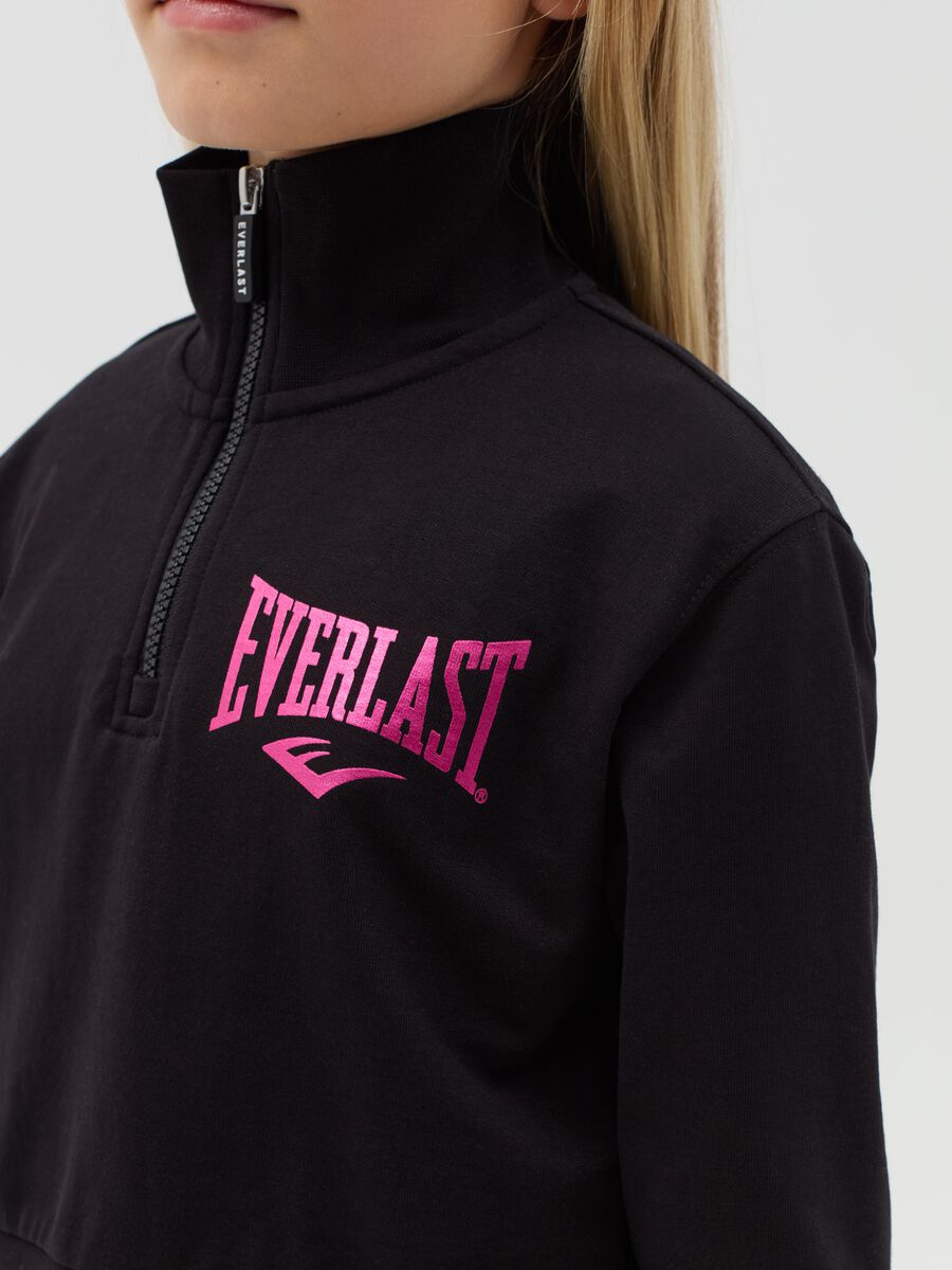 Half-zip cropped sweatshirt with logo print_1