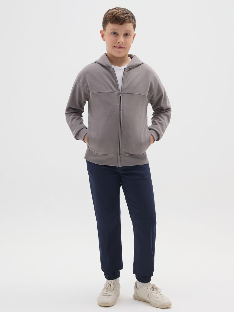 Pantaloni da ragazzo in cotone elasticizzato blu relaxed fit_0