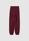 Girls' red cotton jogger trousers regular fit_4