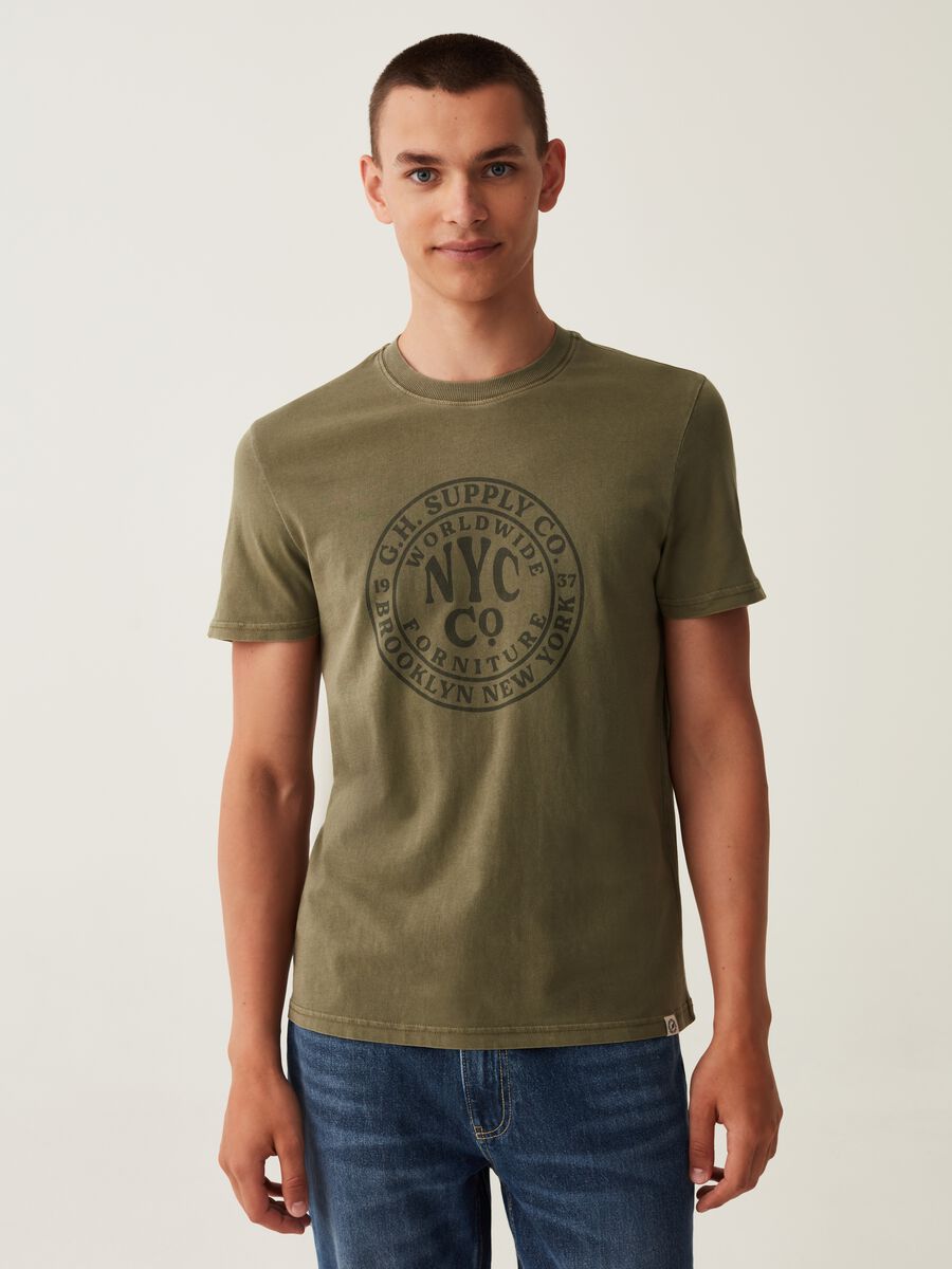 T-shirt in cotone con stampa_0