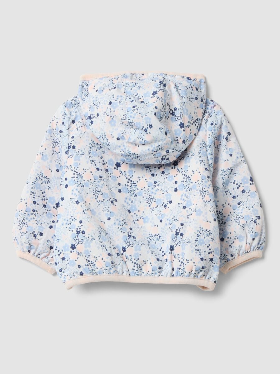 Giacca multicolor con cappuccio a fiori per neonata_1