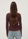 Brown ribbed viscose-blend polo-collar top_3