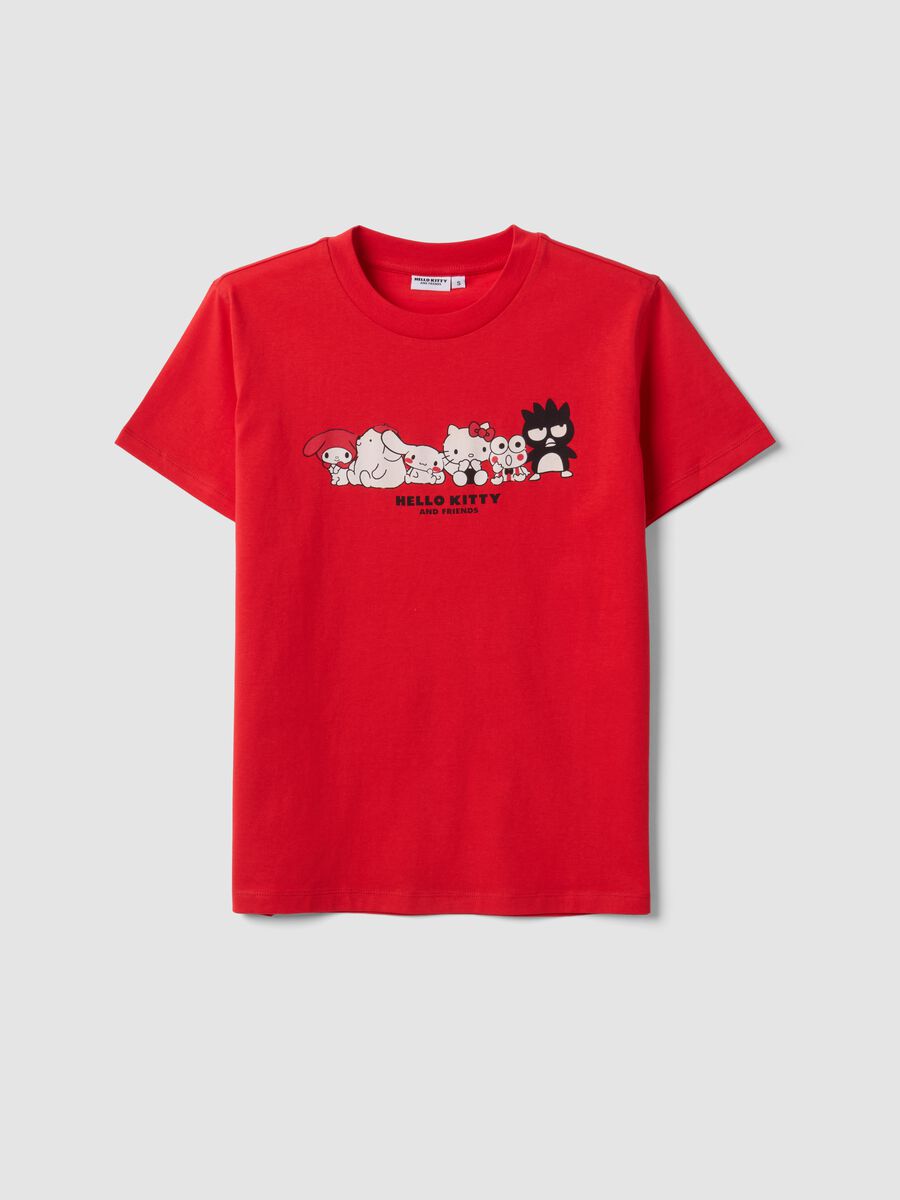 Red pure cotton T-shirt with Hello Kitty print_0