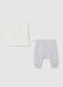 Children's top and trousers set in pure white and grey cotton_1