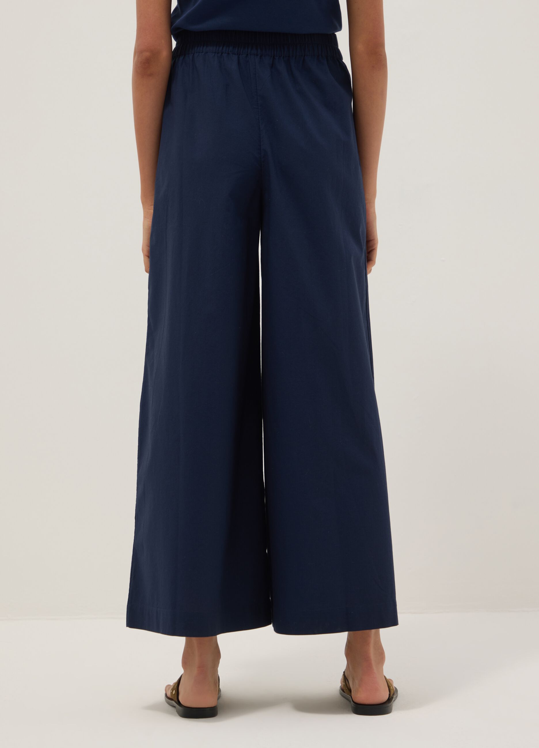 Blue pure cotton palazzo trousers