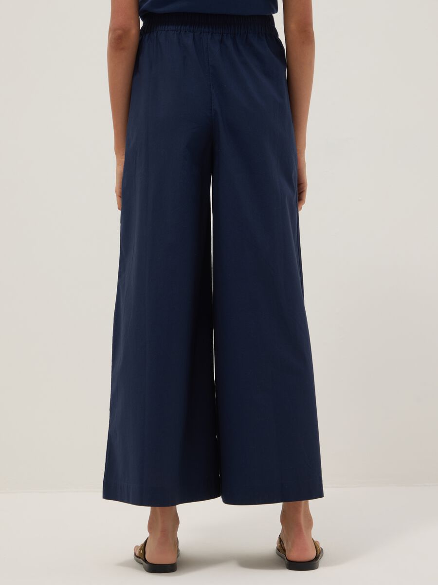 Blue pure cotton palazzo trousers_2